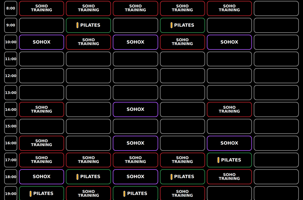 tabla de horarios